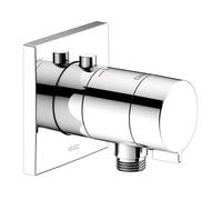 KEUCO IXMO Mitigeur thermostatique de douche encastré avec raccord de flexible, rosace carrée, 59554010002, Couleur: Chromé