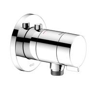 KEUCO IXMO Mitigeur thermostatique de douche encastré avec raccord de flexible, rosace ronde, 59554010001, Couleur: Chromé