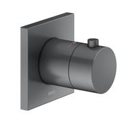 KEUCO IXMO Mitigeur thermostatique encastré, rosace carrée, 59553130002, Couleur: Chrome noir brossé