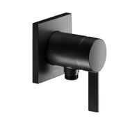 KEUCO IXMO Pure Mitigeur monocommandé pour douche avec raccord de flexible, rosace carrée, 59552379502, Couleur: Noir Mat
