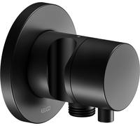 KEUCO IXMO robinet d'arrêt encastré, 1 consommateur avec raccord de flexible et support de douche avec poignée Comfort, rosace ronde, 59541371201