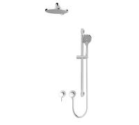 KEUCO IXMO Set de douche 5 Mitigeur monocommandé, 2 consommateurs, barre de douche et pomme de douche, rosace ronde, 59651010501