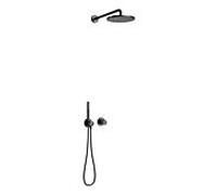 Keuco IXMO set de douche 59602370001 avec robinetterie thermostatique, pour 2 Verbraucher , support de douche/douche de tête, rond, noir mat