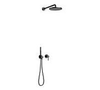 Keuco IXMO set de douche 59603370001 pour 2 Verbraucher , avec support de douche et douche de tête, rosace ronde, noir mat