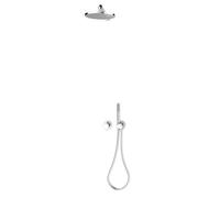 Keuco IXMO Ensemble de douche 7 59653010701 rond, mitigeur thermostatique avec flexible de douche et douche de tête, chromé