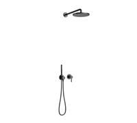 Keuco IXMO - Set de douche à encastrer, diamètre 25 cm, noir mat 59603370001