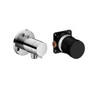 KEUCO IXMO Set de robinetterie thermostatique pour douche encastré avec raccord de flexible, rosace ronde, 59554010021