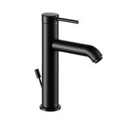 KEUCO IXMO Soft Mitigeur monocommandé pour lavabo 130, avec vidage à tirette, saillie 129mm, 59501372001, Couleur: Noir Mat