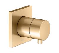 KEUCO IXMO Vanne d'arrêt encastrée pour 1 consommateur avec poignée Comfort, rosace carrée, 59541251002, Couleur: Laiton brossé