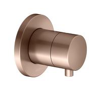 KEUCO IXMO Vanne d'arrêt encastrée pour 1 consommateur avec poignée Comfort, rosace ronde, 59541291001, Couleur: rouge or brossÃ©