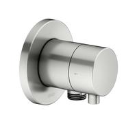 KEUCO IXMO Vanne d'inversion à encastrer 2 consommateurs, raccord de flexible avec poignée Comfort, avec arrêt, rosace ronde, 59557061101, Couleur: acier inoxydable