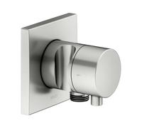 KEUCO IXMO Vanne d'inversion à encastrer 2 consommateurs, raccord de flexible, poignée Comfort et support de douche, avec arrêt, rosace carrée, 59557061202, Couleur: acier inoxydable