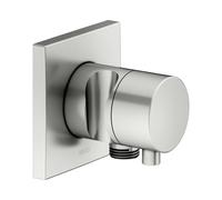KEUCO IXMO Vanne d'inversion à encastrer 2 consommateurs, raccord de flexible, poignée Comfort et support de douche, sans arrêt, rosace carrée, 59556061202, Couleur: acier inoxydable