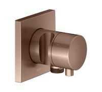 KEUCO IXMO Vanne d'inversion à encastrer 3 consommateurs, raccord de flexible, poignée Comfort et support de douche, avec arrêt, rosace carrée, 59549291202, Couleur: rouge or brossÃ©