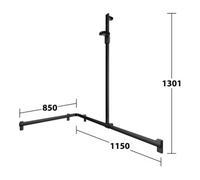 Keuco Keuco AXESS Barre de douche noire, 1150/850 mm, avec barre de douche, droite Quantité:1