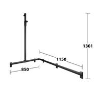 Keuco Keuco AXESS Barre de douche noire, 1150/850 mm, avec barre de douche, version gauche Quantité:1