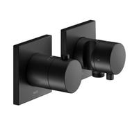 Keuco Edition 11 thermostat de douche 51153371222 noir mat, installation encastrée, 2 Verbraucher , avec coude de raccordement mural et support de douche