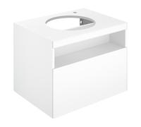 Keuco Keuco Meuble sous lavabo Stageline 65x55x49cm, blanc, poignée blanche, sans éclairage, charnière droite Quantité:1