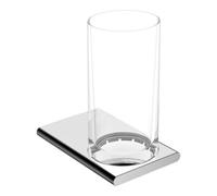 KEUCO EDITION 400 porte-verre, verre cristal véritable, 11550139000, Couleur: Chrome noir brossé
