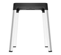 Keuco Axess tabouret 35082170037 assise 338mm, aluminium anodisé argent/noir
