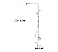 KEUCO Set de douche Plan blue – mitigeur thermostatique, Ø25 cm, 3 jets, chrome (53926012321)