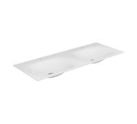 Keuco Keuco Varicor lavabo double Edition 11 arctique blanc mat, 140x53,5cm, avec 2x1 trou robinetterie et trop-plein Quantité:1