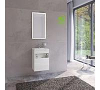 Keuco meuble sous-lavabo Stageline 32822300001 décor blanc , verre blanc clair, 46x62,5x38cm, sans électricité, gauche
