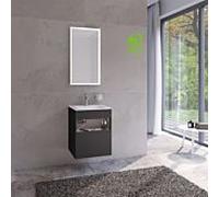 Keuco Meuble sous-vasque Stageline 32842970100 50 x 62,5 x 49 cm, décor vulcanite, verre vulcanite dépoli, avec électricité