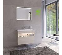 Keuco Meuble sous-vasque Stageline 32862180100 80 x 62,5 x 49 cm, décor cachemire, verre clair cachemire, avec électronique