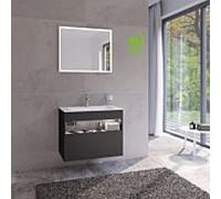 Keuco Meuble sous-vasque Stageline 32862970100 80 x 62,5 x 49 cm, décor vulcanite, verre vulcanite dépoli, avec électricité