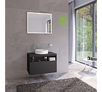 Keuco Meuble sous-vasque Stageline 32864970000 80 x 55 x 49 cm, décor vulcanite, verre vulcanite satiné, sans électronique, avec trou pour robinet