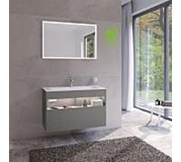 Keuco meuble sous-vasque Stageline 32872290100 100 x 62,5 x 49 cm, Inox laqué mat satiné, Inox verre satiné, avec électricité