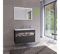 Keuco Meuble sous-vasque Stageline 32872970100 100 x 62,5 x 49 cm, décor vulcanite, verre vulcanite dépoli, avec électricité
