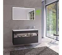 Keuco Meuble sous-vasque Stageline 32882970100 120 x 62,5 x 49 cm, décor vulcanite, verre vulcanite satiné, avec électricité