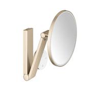 KEUCO iLook_move Miroir de soins de beauté, éclairé, rond, couleur de lumière réglable à plusieurs niveaux, panneau de commande en verre, 17612039002, Couleur: Bronze brossé