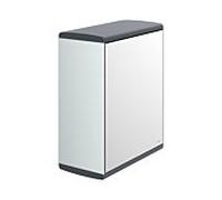 KEUCO Moll distributeur d'essuie-tout 12785010101 en aluminium, avec porte miroir, butée à gauche, argent anodisé/anthracite
