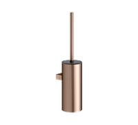 KEUCO Moll set de brosses de toilettes 12769290101 avec boîtier métallique, brosse avec couvercle, mural, or rose brossé/anthracite