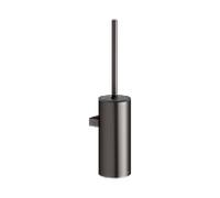 KEUCO Moll ensemble de brosses de toilettes 12769350101 avec boîtier métallique, brosse avec couvercle, mural, titane brossé noir/anthracite