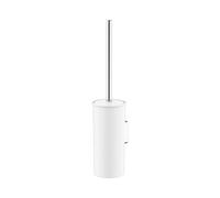 Keuco Moll Garniture de Toilette avec boîtier en Plastique, chromé/Blanc | Made in Germany, brosse de toilette avec couvercle, vis et chevilles incluses, porte-brosse avec brosse de toilette
