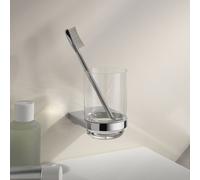 Keuco Moll porte-verre 12750019000 avec un verre en cristal, chromé