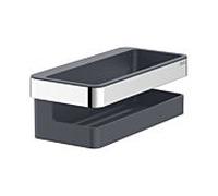KEUCO Moll panier de douche 12758010001 avec insert en plastique amovible, 24 cm, chromé/anthracite
