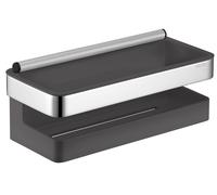 Keuco Moll panier porte-éponge 12759010001 chromé/anthracite, set en 3 parties, 24 x 11 cm