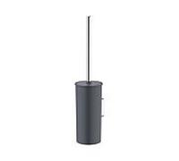 KEUCO Moll set de brosses de toilettes 12764010101 avec boîtier en plastique, brosse avec couvercle, modèle mural, chromé/anthracite