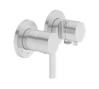 Keuco Plan Blue mitigeur de douche 53951171221 finition aluminium, 2 Verbraucher , avec coude de raccordement mural et support de douche
