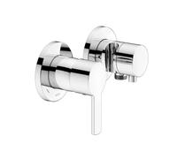 KEUCO PLAN blue Set mitigeur monocommandé à encastrer 2 voies avec raccord de flexible et support de douche, 53951011221, Couleur: Chromé