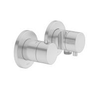 KEUCO PLAN blue Set robinetterie thermostatique à encastrer 2 voies avec raccord de flexible et support de douche, 53953171221, Couleur: finition aluminium