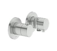 Keuco Plan Blue thermostat de douche 53953071221 finition inox, 2 Verbraucher , avec coude de raccordement mural et support de douche