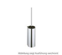 KEUCO Porte-brosse WC Plan Care – ø103×500 mm – Aluminium anodisé argent – avec couvercle