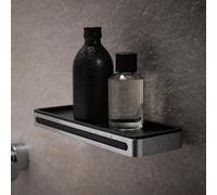 KEUCO Étagère de douche Plan 14959010037 – raclette intégrée 28,8 cm noir/chrome