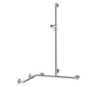 KEUCO PLAN Care main courante de douche avec barre de douche, largeur 1097mm, profondeur 1097mm, hauteur 1263mm, 34915179911, Couleur: Aluminium anodisé argent / chromé
